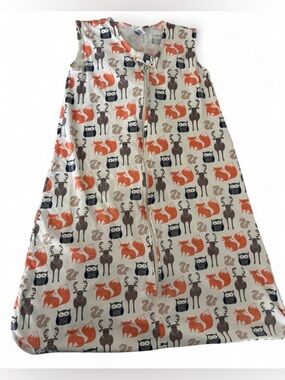 Cream Sleep Sack with Orange Fox & Brown Deer Print